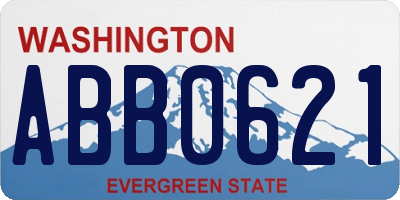 WA license plate ABB0621