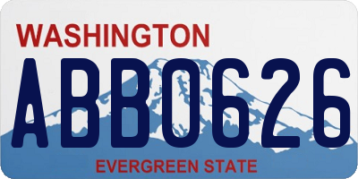 WA license plate ABB0626