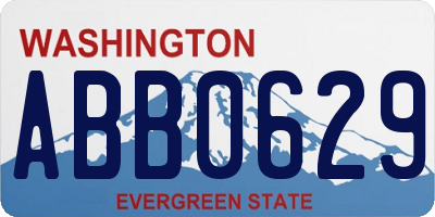 WA license plate ABB0629