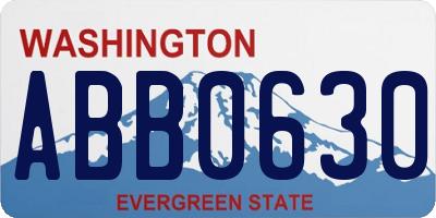 WA license plate ABB0630