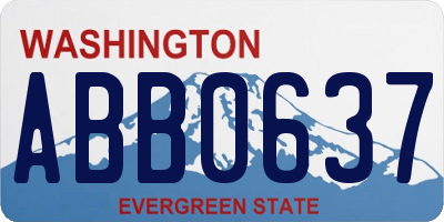WA license plate ABB0637