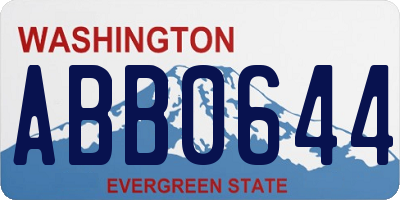 WA license plate ABB0644