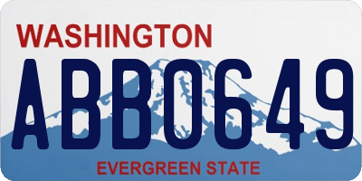 WA license plate ABB0649