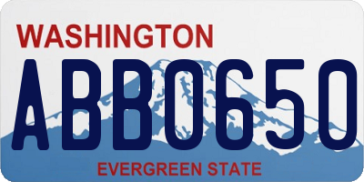 WA license plate ABB0650