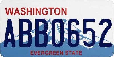 WA license plate ABB0652
