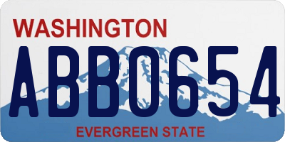 WA license plate ABB0654