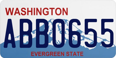 WA license plate ABB0655