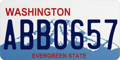 WA license plate ABB0657