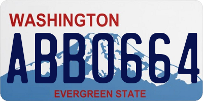 WA license plate ABB0664