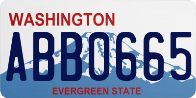 WA license plate ABB0665