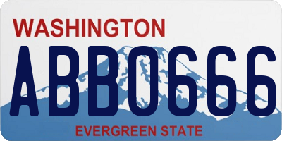 WA license plate ABB0666