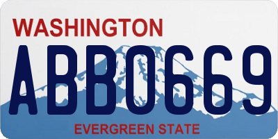 WA license plate ABB0669