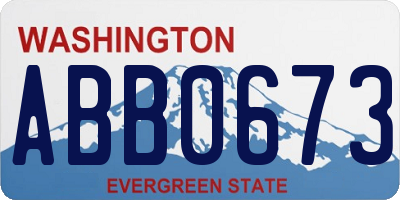 WA license plate ABB0673