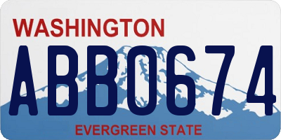 WA license plate ABB0674