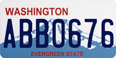 WA license plate ABB0676