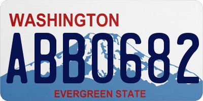 WA license plate ABB0682