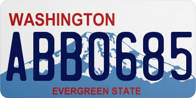 WA license plate ABB0685