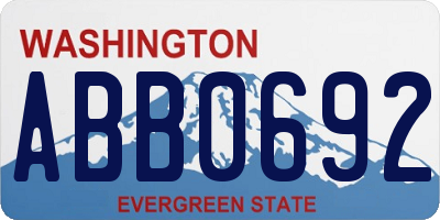 WA license plate ABB0692