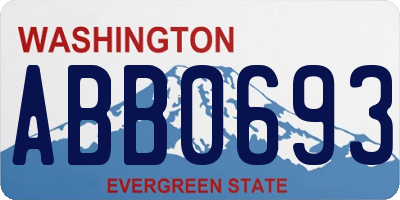WA license plate ABB0693