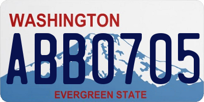 WA license plate ABB0705