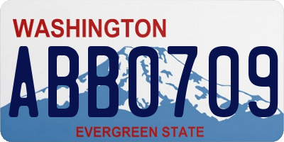 WA license plate ABB0709