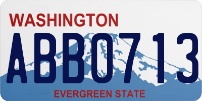 WA license plate ABB0713