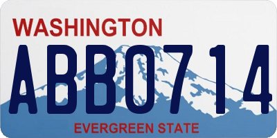 WA license plate ABB0714