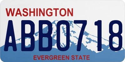 WA license plate ABB0718