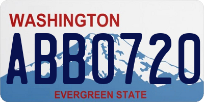 WA license plate ABB0720