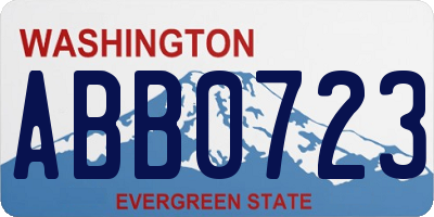 WA license plate ABB0723