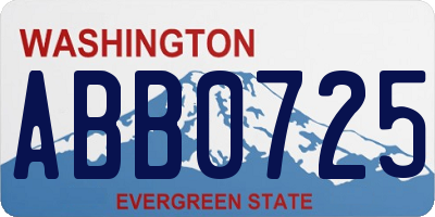 WA license plate ABB0725