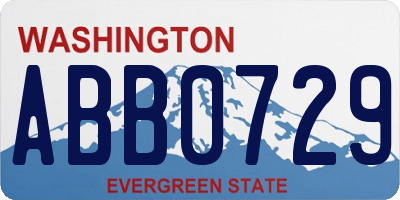 WA license plate ABB0729