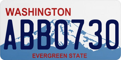 WA license plate ABB0730