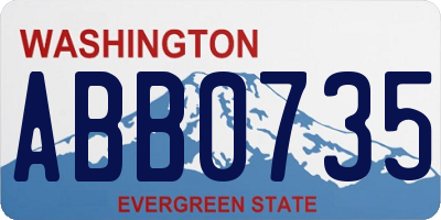WA license plate ABB0735