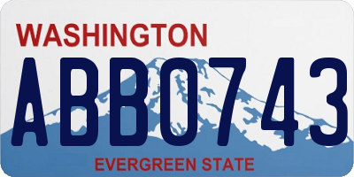 WA license plate ABB0743