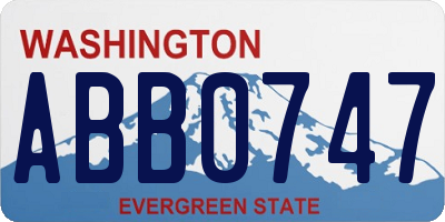 WA license plate ABB0747