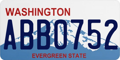 WA license plate ABB0752
