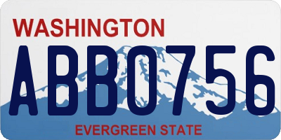 WA license plate ABB0756