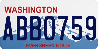 WA license plate ABB0759