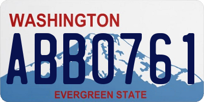 WA license plate ABB0761