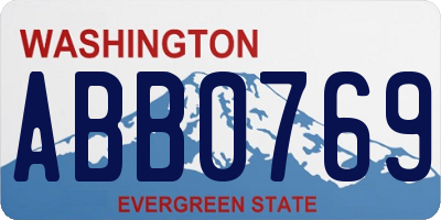 WA license plate ABB0769