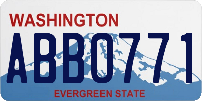WA license plate ABB0771