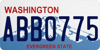 WA license plate ABB0775