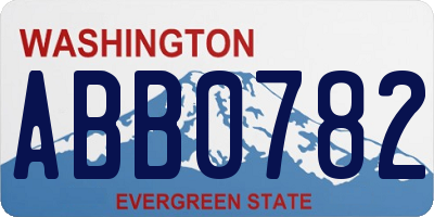WA license plate ABB0782