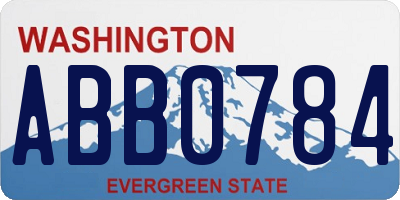 WA license plate ABB0784