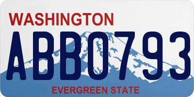 WA license plate ABB0793