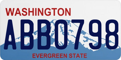 WA license plate ABB0798