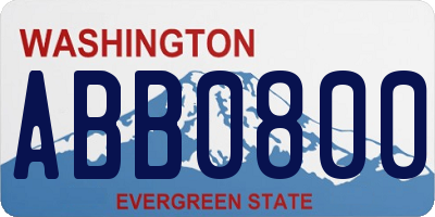 WA license plate ABB0800