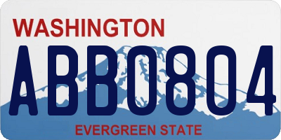 WA license plate ABB0804