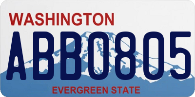 WA license plate ABB0805